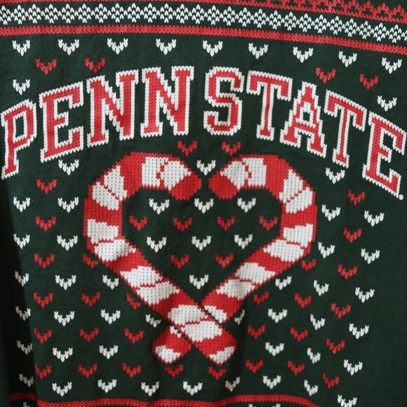Champion Penn State Green Christmas Candy Cane  Long Sleeve Tshirt Small - Picture 4 of 11